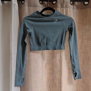 Gymshark TealLong Sleeve Crop Top